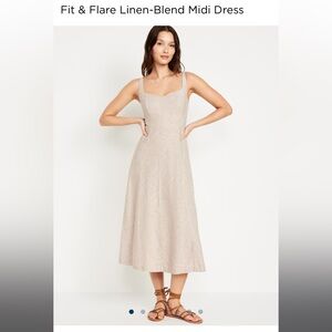 Old Navy fit and flare linen midi dress
